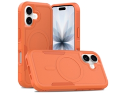 Capa Protetora Completa Para Iphone 17, Compatível Com Carregamento Magsafe. Laranja.