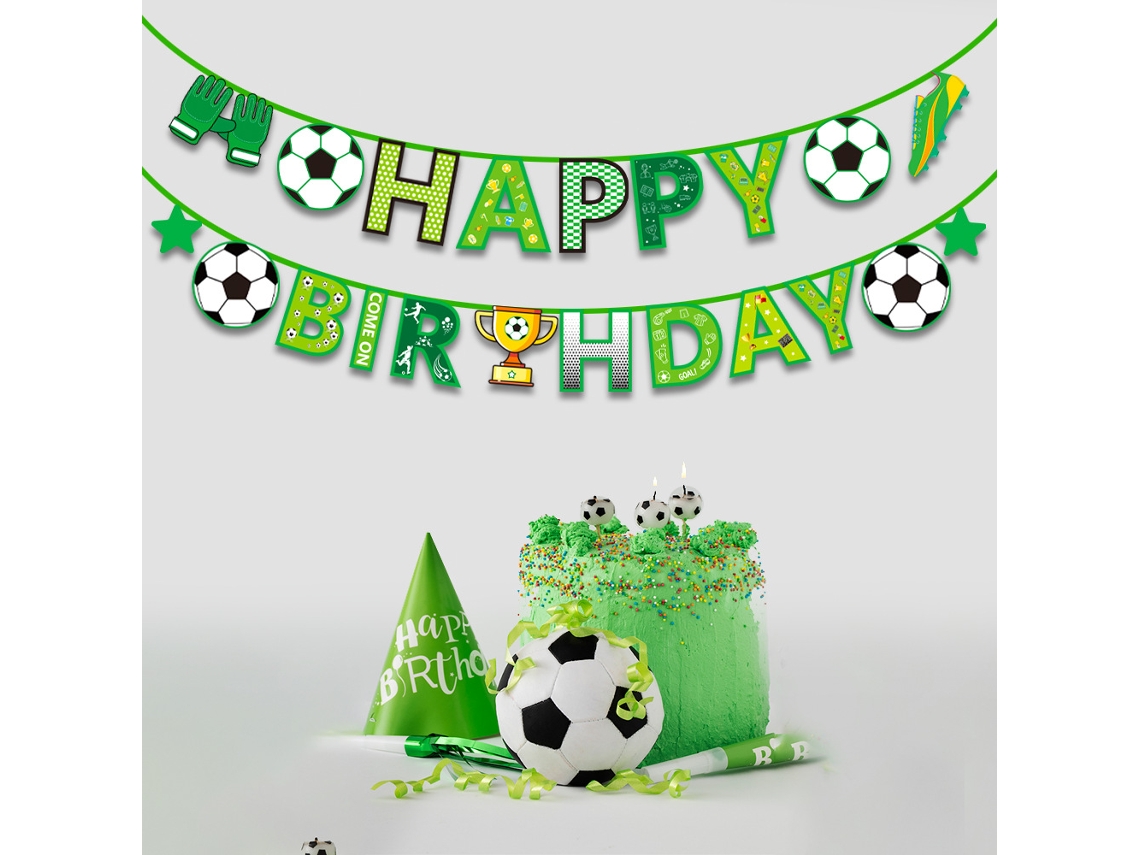 Bandeirinha de Aniversário Tema Futebol Copa do Mundo Decoração Ambiente Festivo para Eventos Esportivos e Celebrações, Ergonômico STELASPLEN