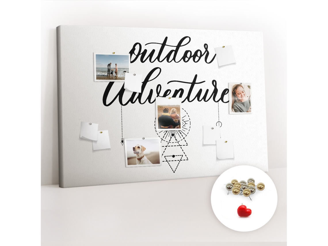 Lousa De Cortiça Aventura Fora De Casa Para O Escritório Espelharte (120x80 Cm)