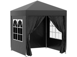 Gazebo de Jardim Dobrável para Exterior, Altura Ajustável, Proteção Uv, 2 X 2 M, Preto ORBITRA COMMERCE
