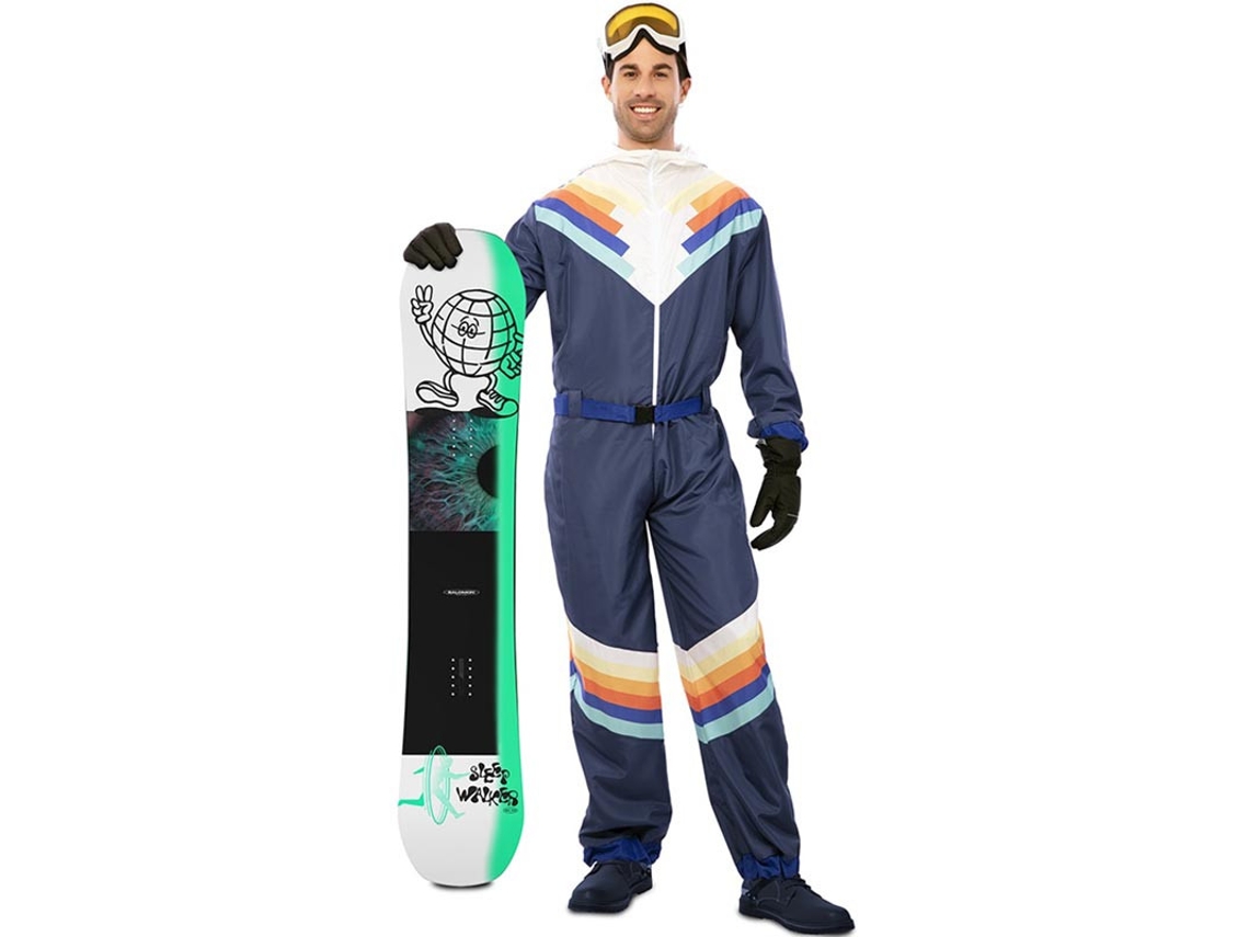 Fato de esquiador azul com cinto para homem