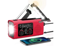 Rádio De Emergência Multifuncional Com Manivela Am/fm/solar, Rádio De Emergência Com Manivela, Alarme Sos 4000mah Olysi Shop