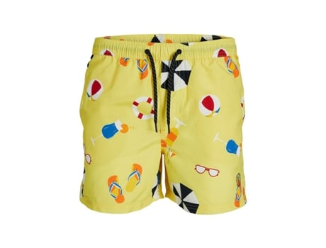 Calção de Banho Homem JACK & JONES  BIG PRINTS  Amarelo XL