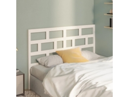 Vidaxl Cabeceira De Cama 146x4x100 Cm Pinho Maciço Branco