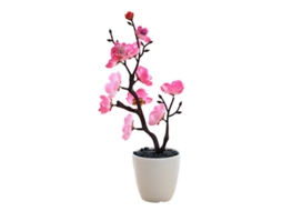 Bonsai Flor De Ameixeira Artificial Pequena, Decoração De Planta Verde Em Vaso Para Casa