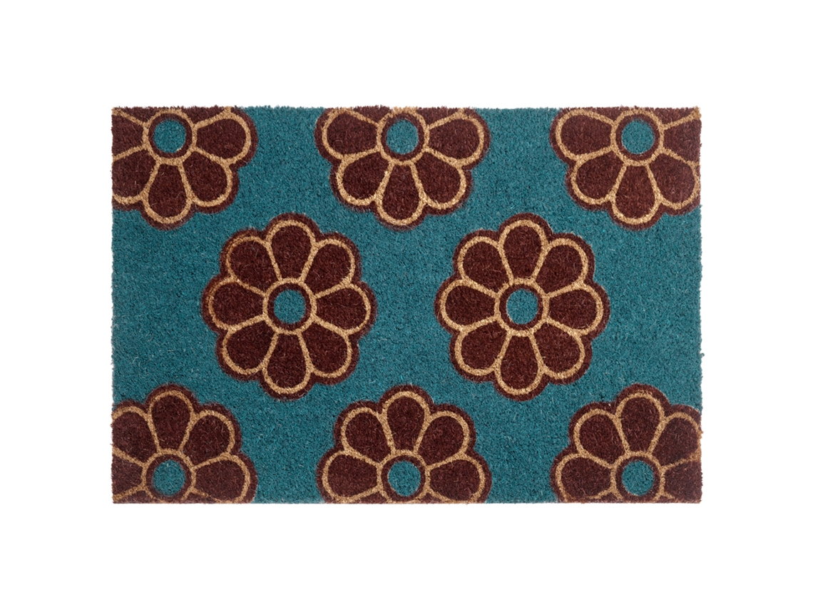 Felpudo Beliani Kulik De Fibra De Coco Azul 40x60