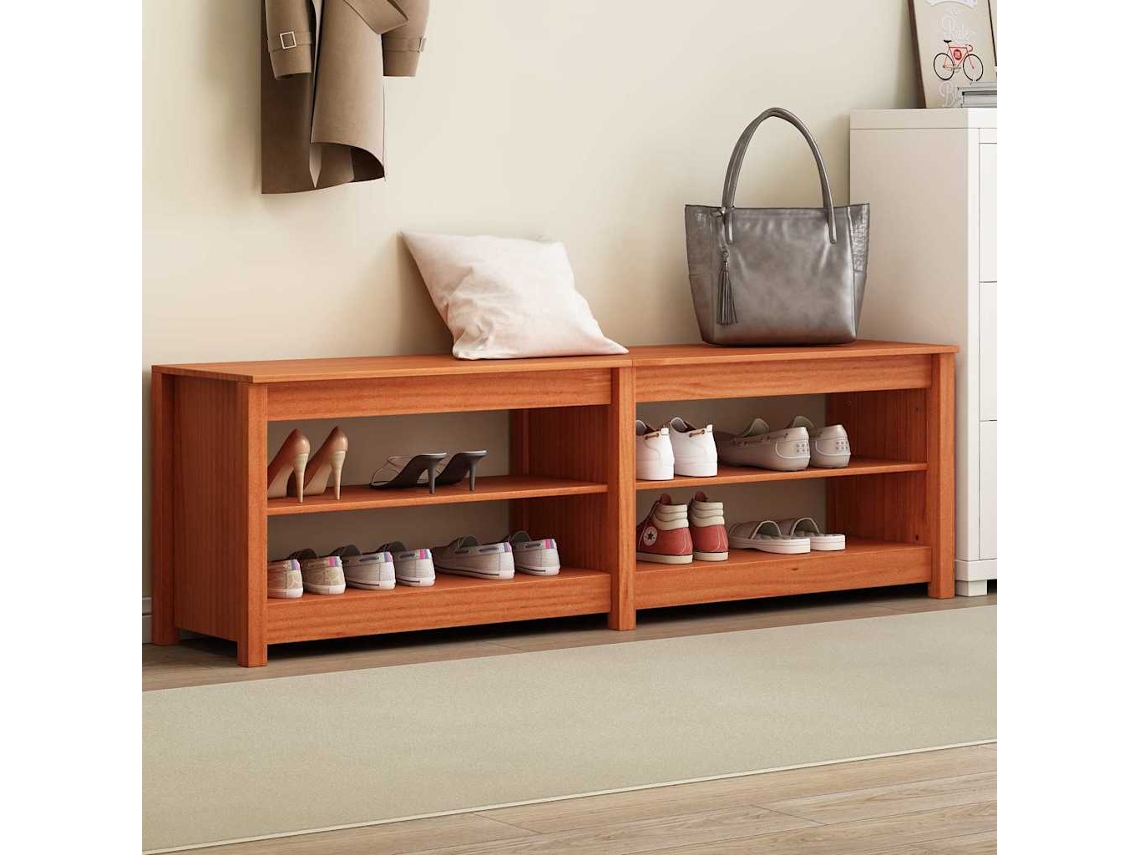 Vidaxl Banco Para Sapatos 160 X 36,5 X 50 Cm Castanho Encerado