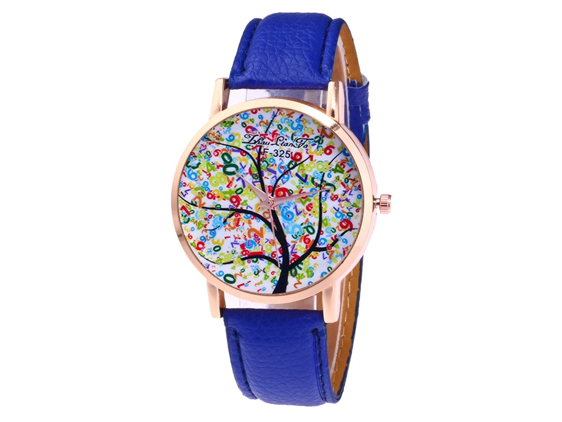 Reloj De Pulsera De Cuarzo Con Correa De Cuero Para Mujer Y Hombre (azul Zafiro)