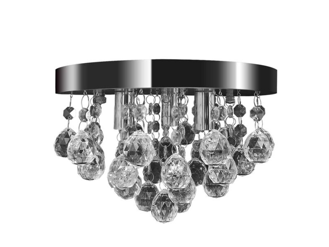 Lustre Vidaxl Cristal E Cromado Jortmrd