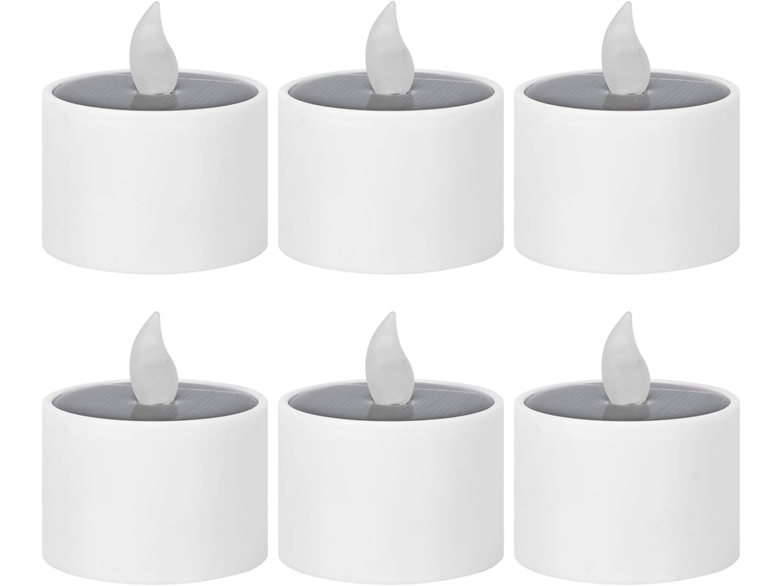 Vela Solar Led Sem Chama, Conjunto De 6 Velas, Para Uso Externo