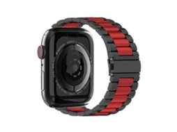 Bracelete Aço Inoxidável Adaptável Preto e Vermelho para Apple Watch Series Se 40Mm