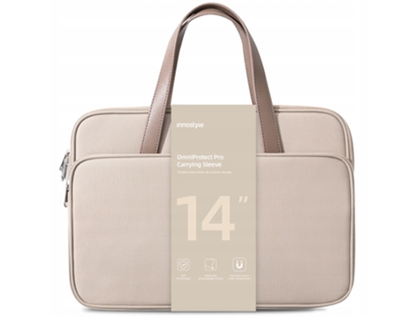 Bolsa para laptop feminina Innostyle Omniprotect Pro à prova d'água de 13' e 14', bege