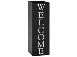 Vidaxl Suporte Para Guarda-chuvas Welcome Aço Preto