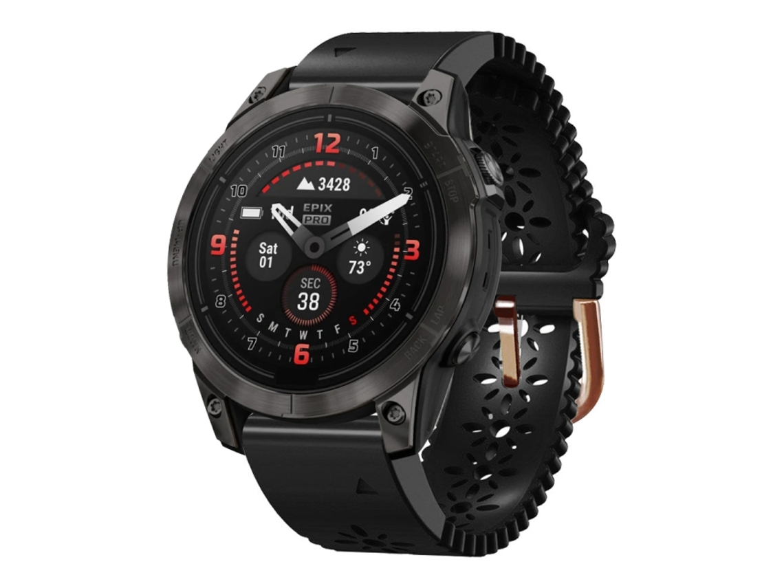 Bracelete para Garmin Epix Pro Silicone Renda Respirável (20mm) Preto XIAOMOYU (42mm)