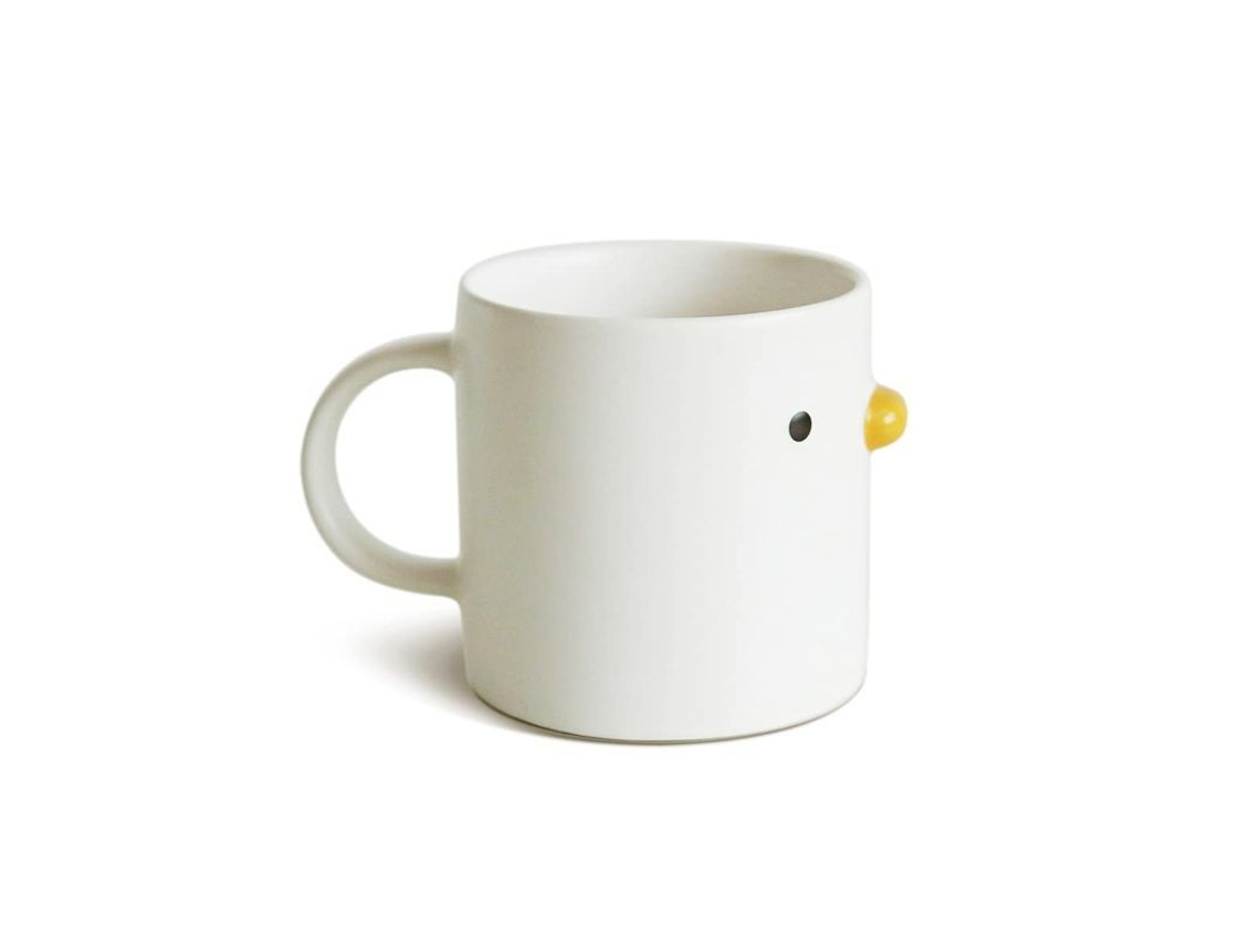 Caneca de cerâmica com pintinho, modelo 2026, feita à mão, 400ml, própria para micro-ondas, presente original.