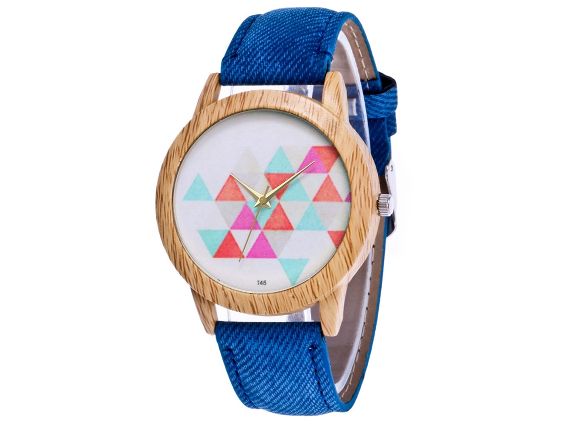 Relógio de pulso unissex feminino moderno, analógico de quartzo, esportivo, azul.