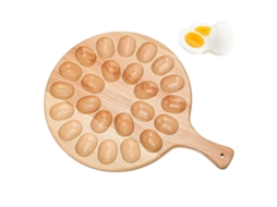 Suporte Ovos Madeira - Organizador Cozinha - Com Pegas - Para Apresentação De Ovos E Lacticínios - 30x40x1,5 Cm - Madeira