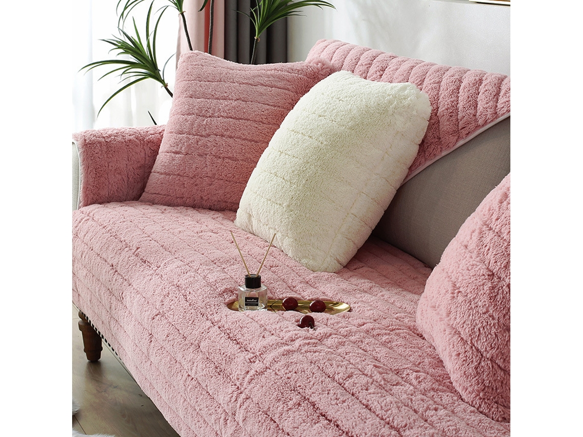 Almofada De Sofá De Pelúcia Simples E Moderna, Capa Universal Quente E Espessa Com Tudo Incluído, Almofada De Janela Saliente De Tatame (rosa, 70 12