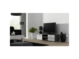 Mesa para Televisão CAMA MEBLE Sohortv140Sz/Bi Branco Cinzento Prateado 140x37x43 cm