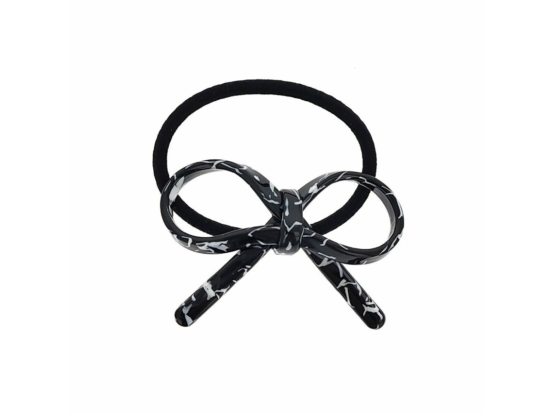 Elástico de Cabelo Araban Preto Branco Laço