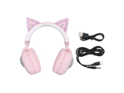 Fones Bluetooth Kids LAXISCREED Orelhas Gato Luz Rgb 20h