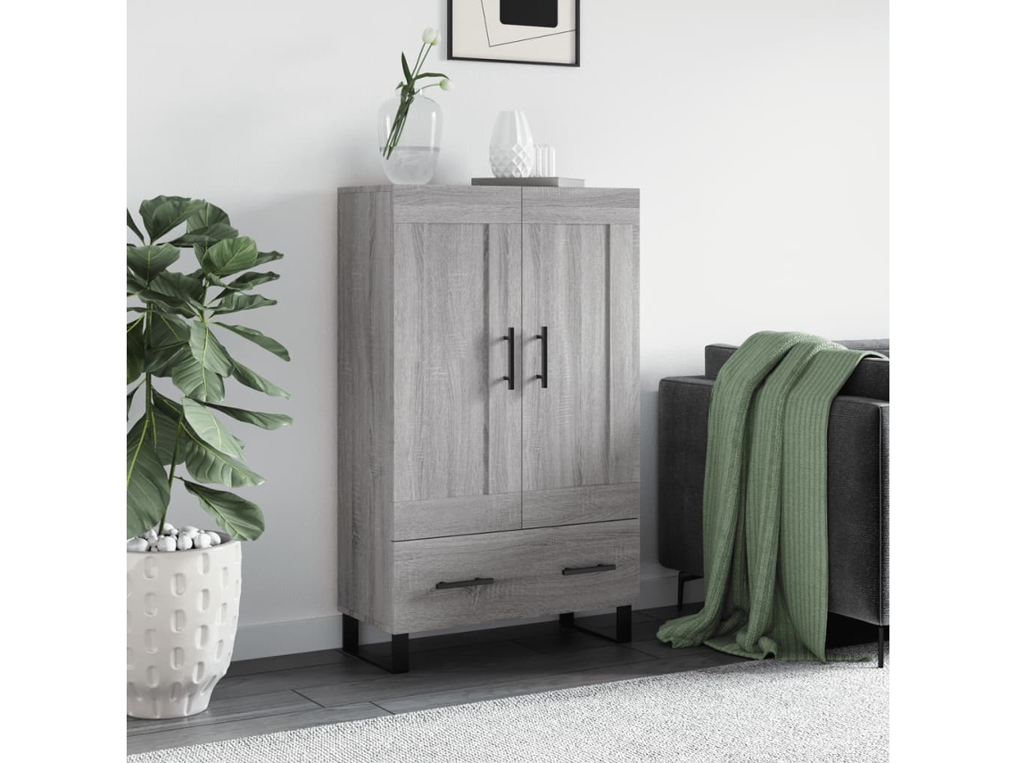 Vidaxl Armário Alto Derivados De Madeira 69,5x31x115cm Cinza Sonoma