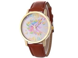 Reloj De Cuero Pu De Moda Para Mujer Estilo Empresarial Casual De Cuarzo Café