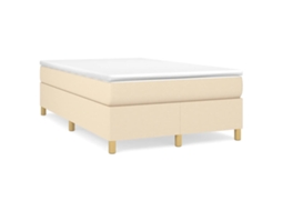 Estrutura de Cama com Molas Tecido Cor Creme MAISON EXCLUSIVE (120x200 cm)