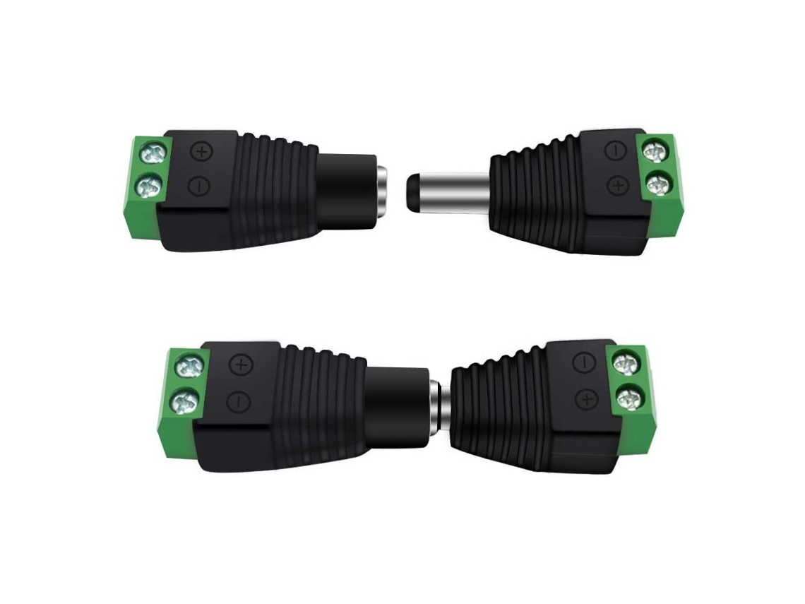 Conector De Alimentação Dc, Compatível Com Câmeras De Segurança Cctv E Fitas De Led, Garantindo Fluxo De Corrente Seguro De 5 A, Tecnologia De Plástic