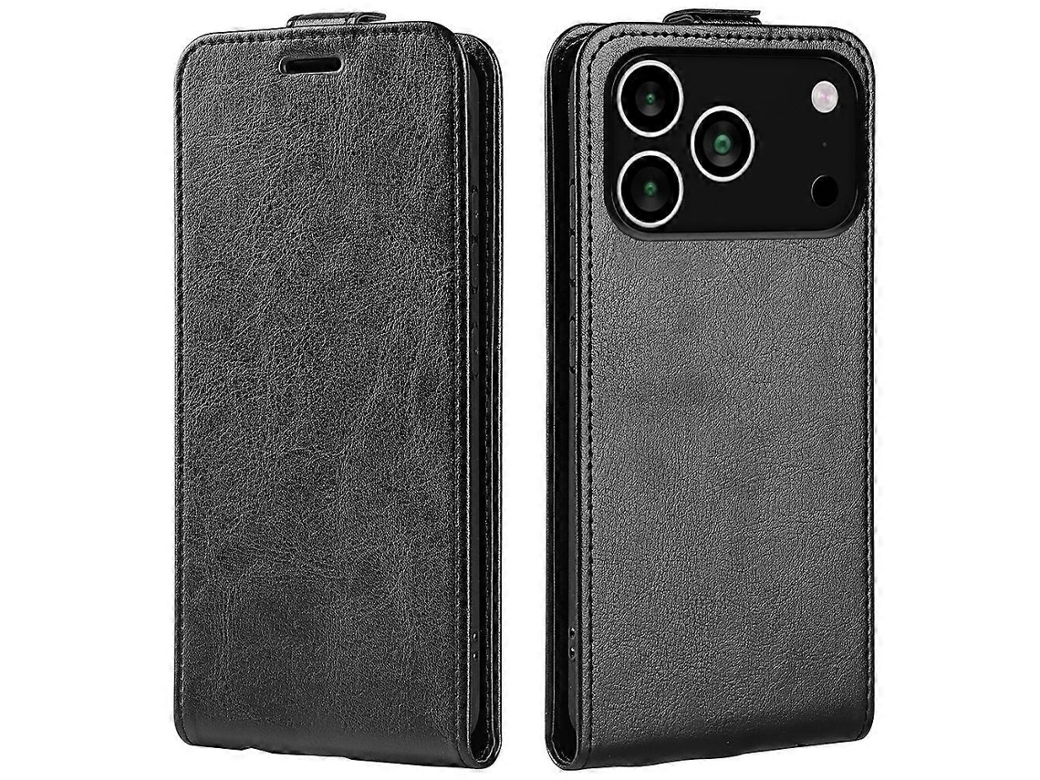 Capa Para Iphone 17 Pro Com Compartimento Para Cartão - Capa De Couro Com Aba Vertical, Carteira Fina, Capa Protetora Para Celular_yux