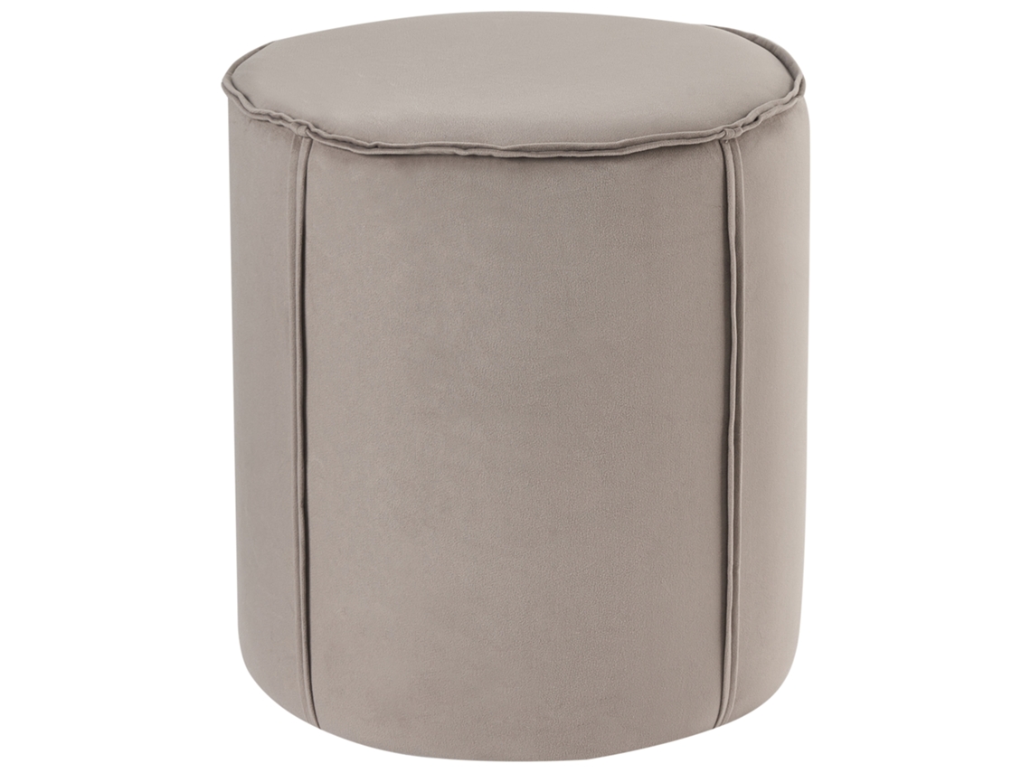 Pufe BELIANI Sedona De Veludo Taupe 40x40x43