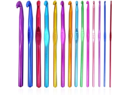 Conjunto De 14 Agulhas De Crochê Multicoloridas Em Óxido De Alumínio Aquaforge