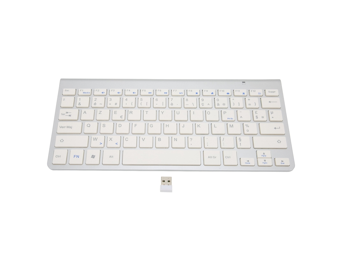 Aetheria teclado Sem Fio Bilingue Francês inglês 2.4g Plug And Play para Desktop Laptop Tablet
