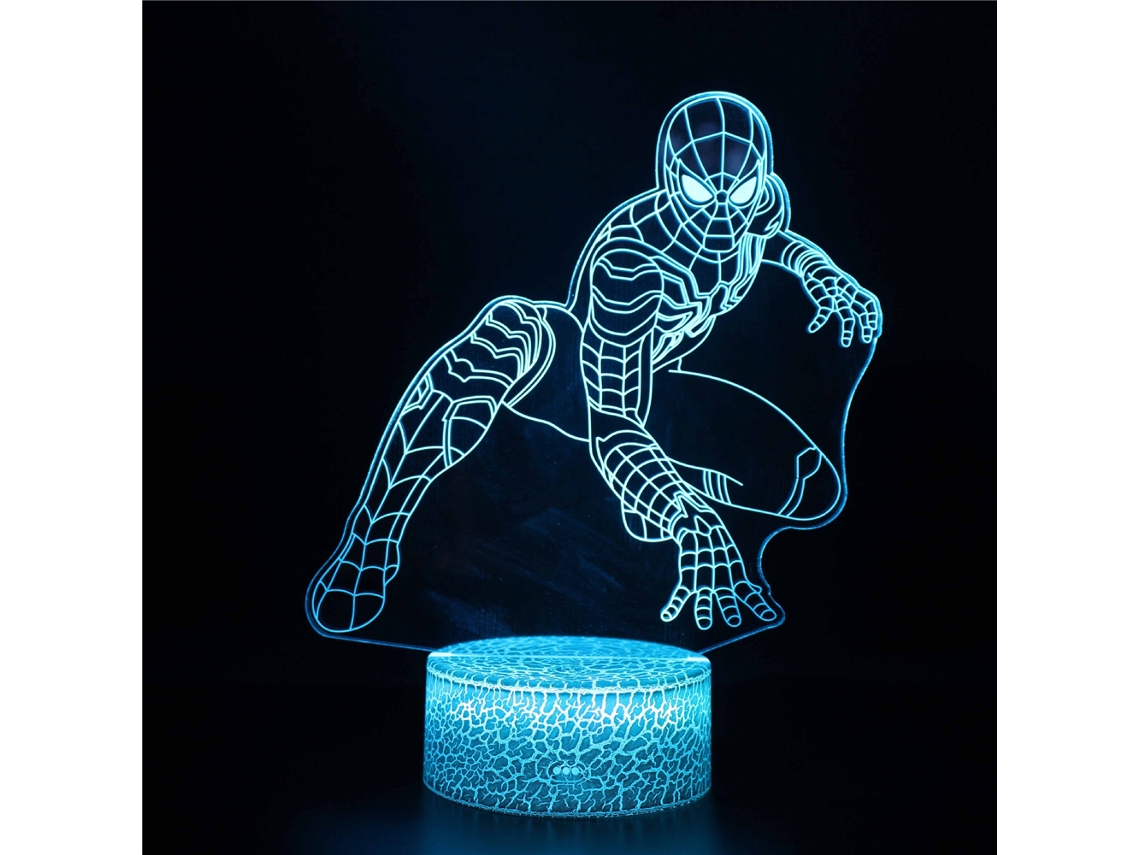 Luminria Noturna Led 3d Do Homem Aranha Com Controle Por Toque E Alimentao Usb Aquaforge