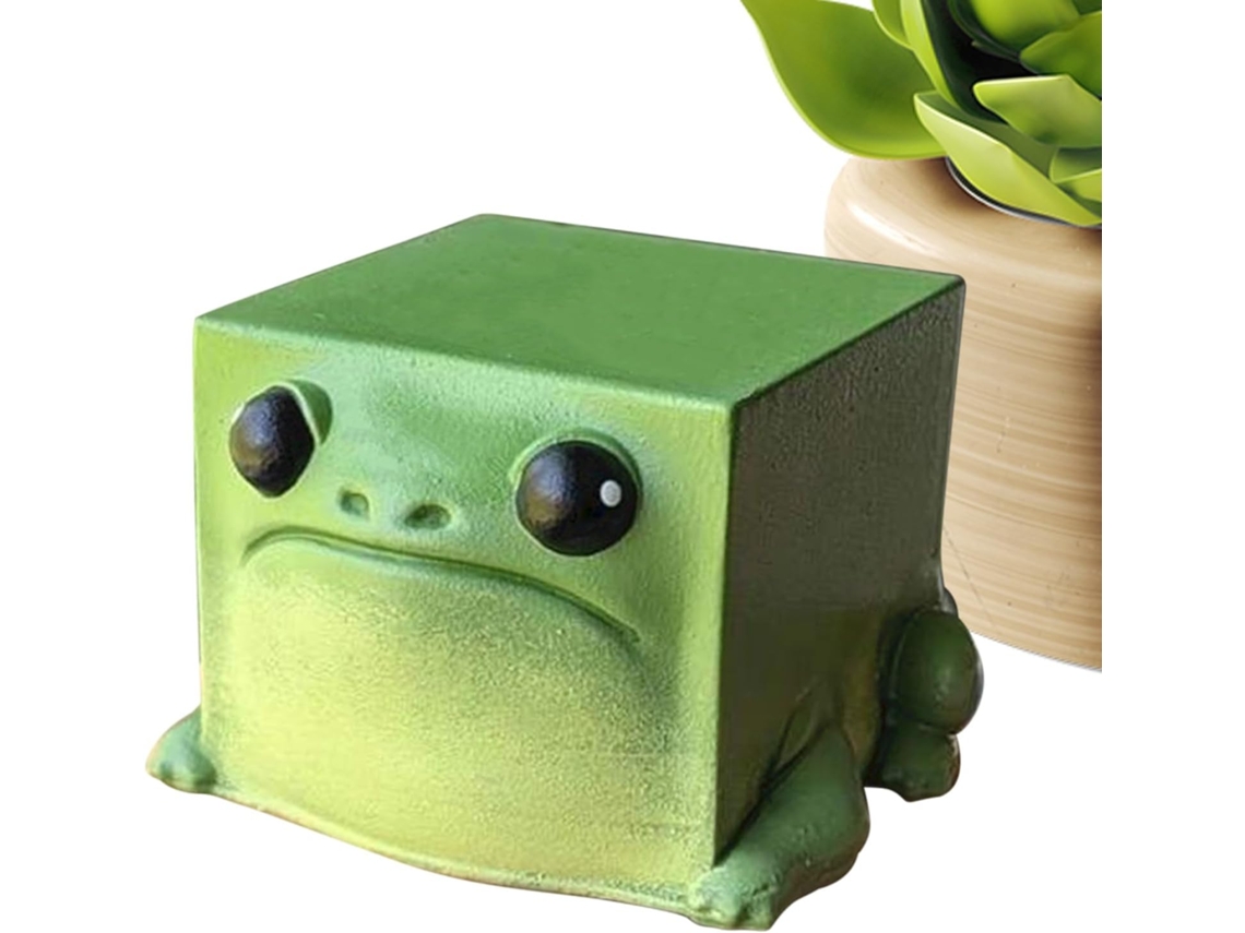 Estatueta de Sapo, Mini Decoração Quadrada Fofa para Mesa Sapos de Jardim para Decoração Externa para Uso Interno em CHABERLU