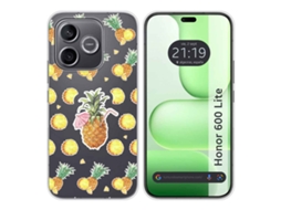 Capa Tumundosmartphone De Silicone Transparente Para Honor 600 Lite 5g Com Estampa De Abacaxi