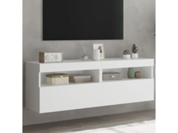 Vidaxl Móveis De Parede P/ Tv Com Luzes Led 2 Pcs 60x30x40 Cm Branco