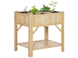 Canteiro Elevado com 6 Compartimentos em Madeira de Abeto 78,5x58x81cm S/MARCA