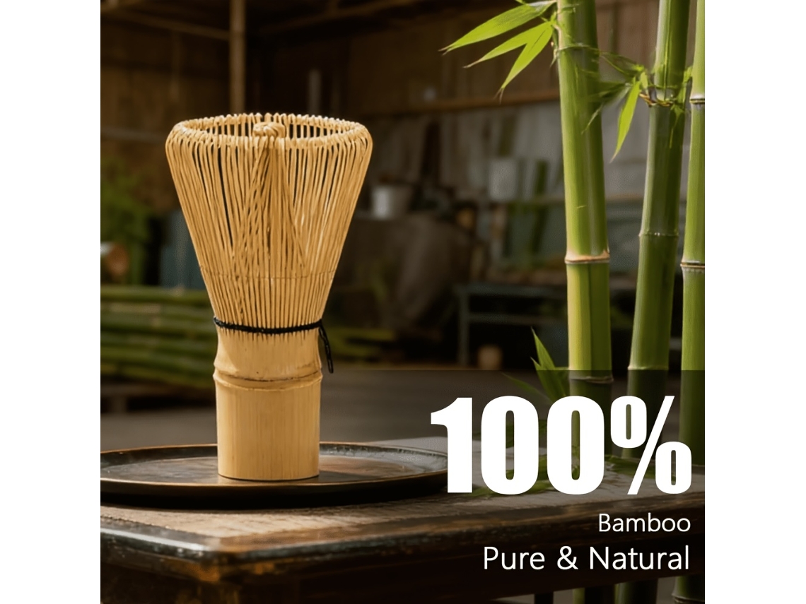 Batedor De Matcha Japonês, Escova De Bambu Com 100 Dentes