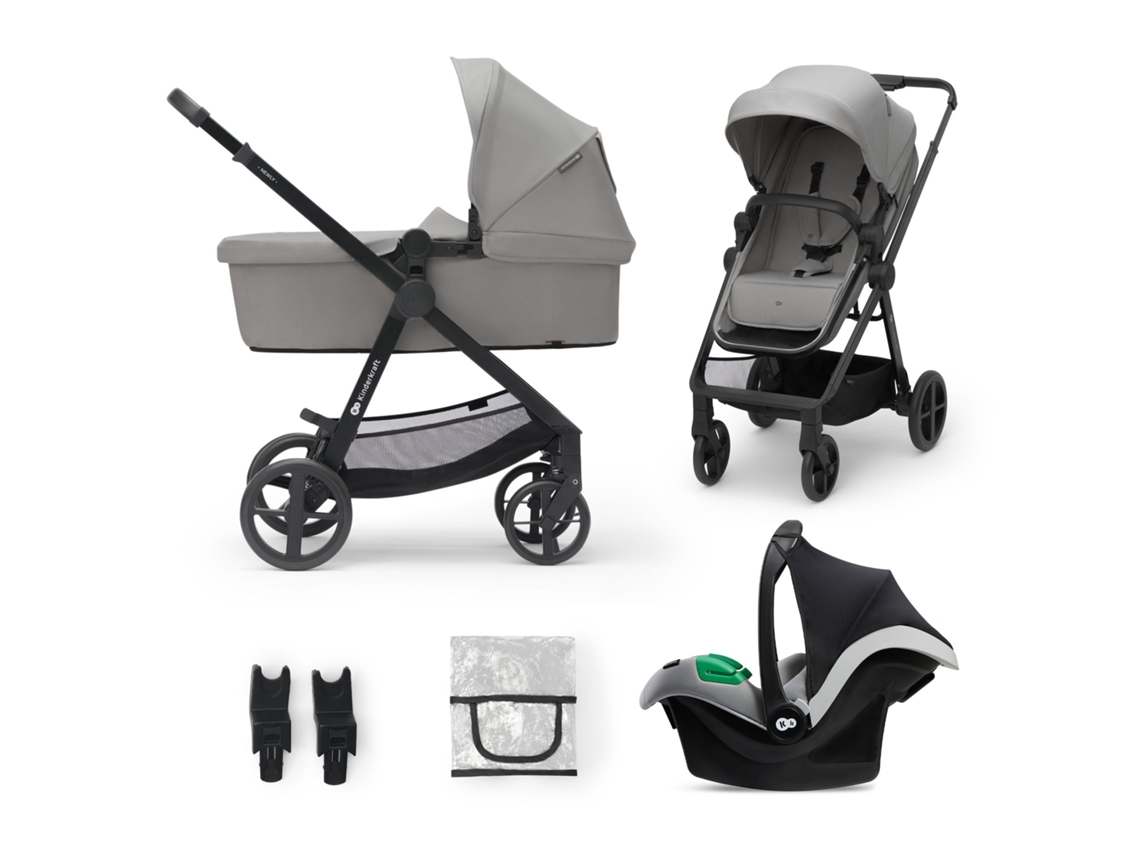 Carrinho de Bebé Kinderkraft NEWLY 3 em 1 com Assento 2 em 1, MINK PRO i-Size e Capota UPF50+