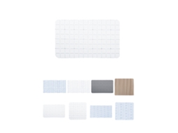 Alfombra De Baño Antideslizante Suave Y Acolchada - Estera Resistente Con Ventosas Para El Baño O Ducha Blanco - Cuadrado 68x36 Cm