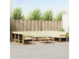 Vidaxl Conjunto De Sofás Para Exterior 10 Pcs Branco E Creme