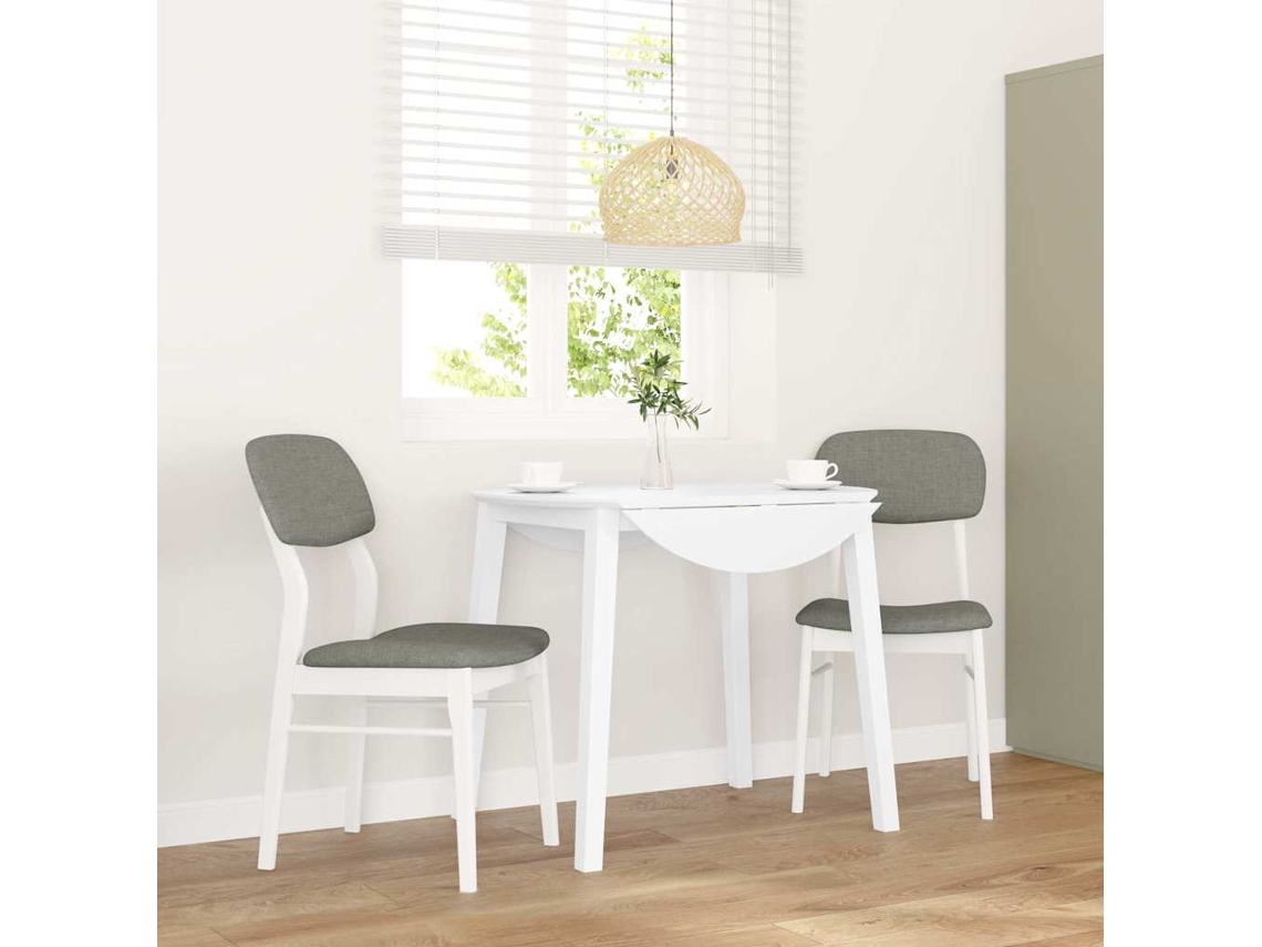 Vidaxl Cadeiras De Jantar Com Almofadões 2 Pcs Madeira Maciça Branco