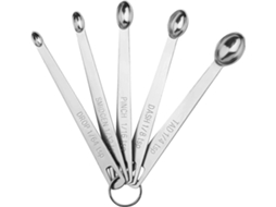 5 Colheres de Medida Mini com Anel 1/64 1/32 1/16 1/8 1/4 Colheres de Chá Aço Inoxidável Marcas Gravadas