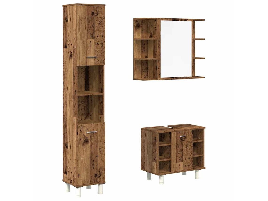 Bathroom Furniture Set, Bathroom Furniture Sets Vidaxl Marrom Madeira Processada (n/a)