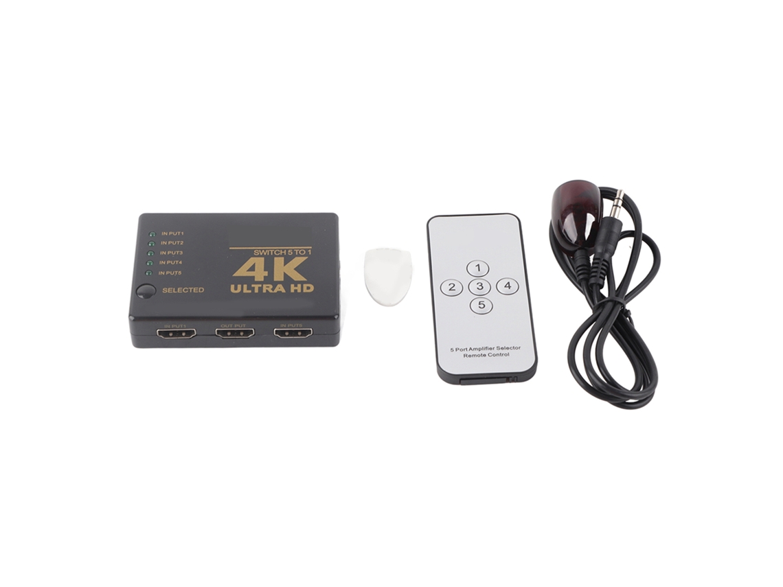 2026 switcher Hdmi 5 em 1 com Controle Remoto 1080p