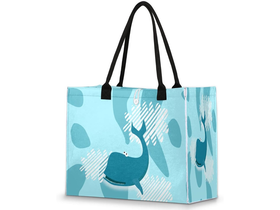 Bolsa grande Tropicallife com estampa Baleia e altura superior, para mulheres e homens, 42 x 17,33 cm, modelo S/MARCA