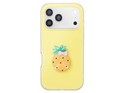 Capa Para Iphone 17 Pro Max Com Motivo Abacaxi Em Relevo 3d E Borda Elevada