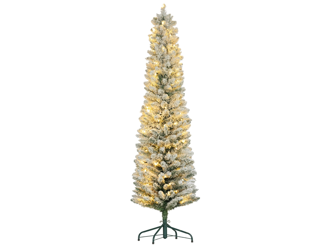 Árvore De Natal 180 Cm Árvore De Natal Artificial Nevada Com 150 Luzes Led 329 Ramos Verde E Branco