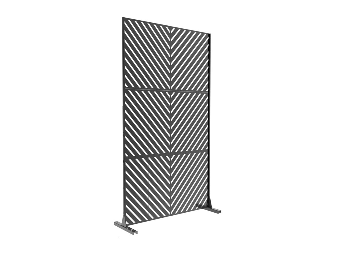 Parede Divisória Kekan Aço 180 X 90 Cm Preto CASA.PRO